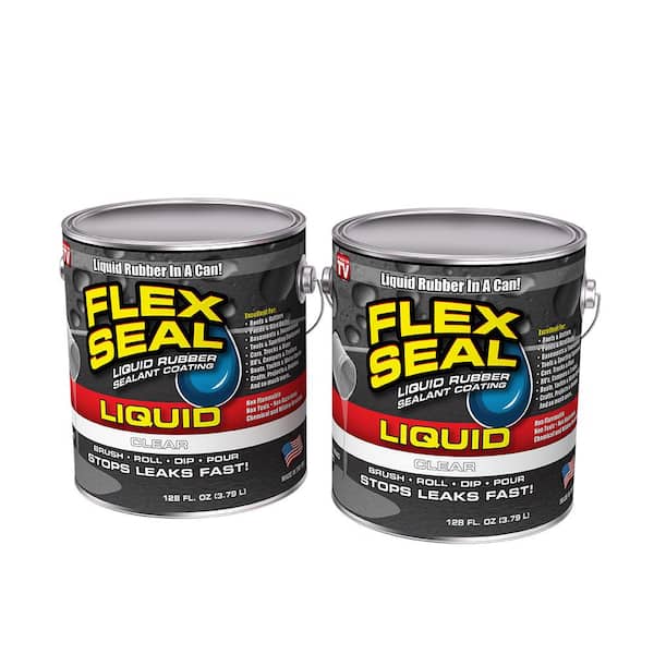 FLEX SEAL FAMILY OF PRODUCTS Flex Seal Liquid Clear 1 Gal. Liquid Rubber Sealant Coating (2-Pack)