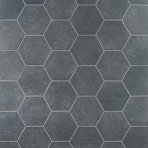 Ivy Hill Tile Sanskrit Black Hex 8.8 in. x 0.35 in. Matte Porcelain ...