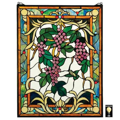 The Grape Vineyard Stained Glass Window Panel
