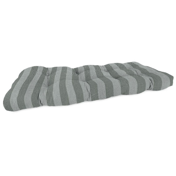 Jordan Manufacturing 44 in. L x 18 in. W x 4 in. T Outdoor Rectangular Wicker Settee Bench Cushion in Conway Smoke