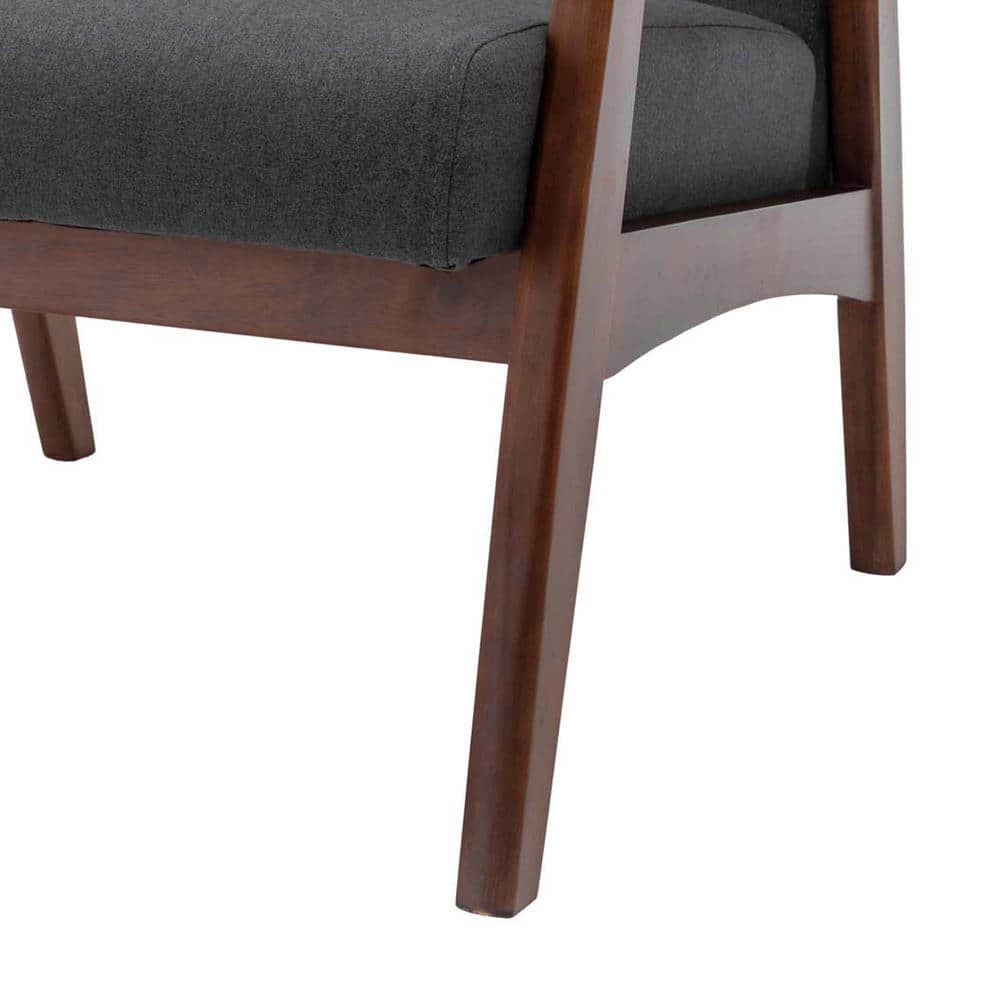 Espresso Elegance 28" Dark Gray Fabric Accent Chair