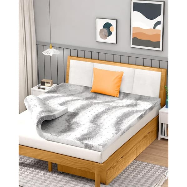 BedsPick Mattress Topper King Memory Foam, 2 in. Mattresses Pad Charcoal Infused, Soft Bed Toppers