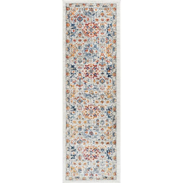 Tayse Rugs Chelsea Oriental Cream 2 ft. x 8 ft. Indoor Runner Rug