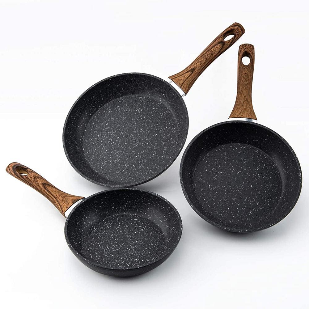 3-Piece Aluminum Non-Stick Induction Frying Pan Set RB-X002QV1M6D - The ...