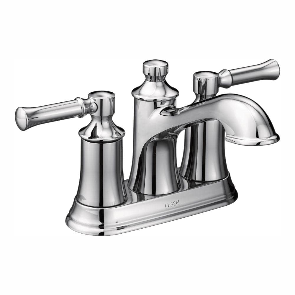 Elegant Classic Chrome 6" Centerset Metal Bathroom Faucet with Drain Assembly