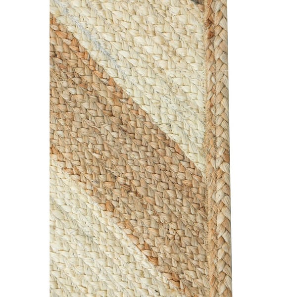 Jute White 6 ft. x 9 ft. Geometric Jute Area Rug