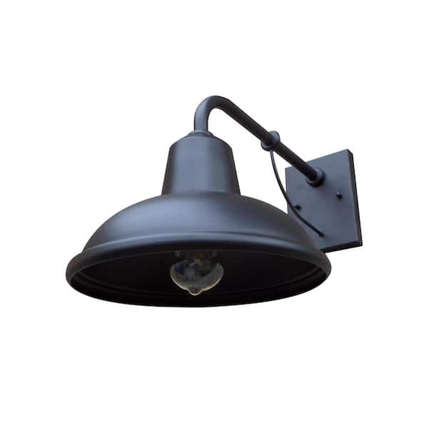 Unbranded Black Outdoor 10.3 in. Hardwired Barn Sconce with no Bulb Included