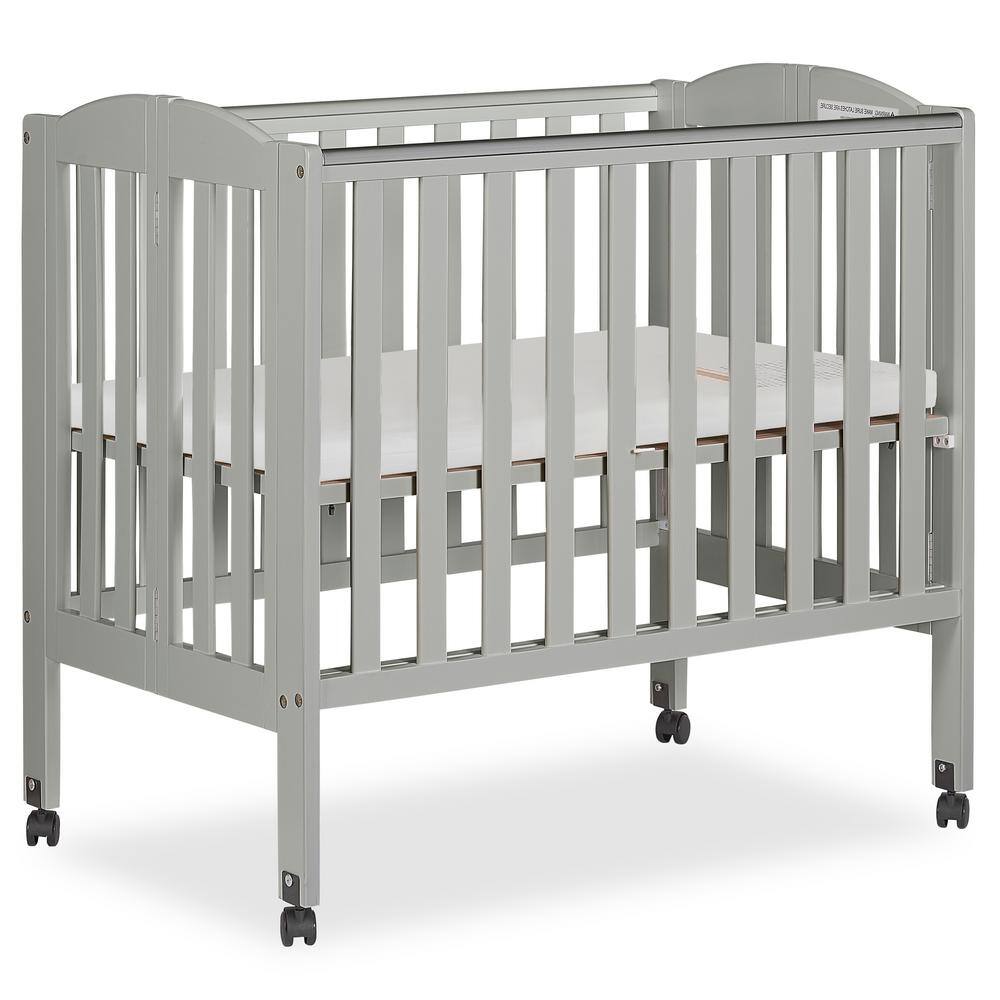 Cool Gray Pine 2-in-1 Folding Portable Mini Crib