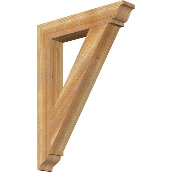 Ekena Millwork 4 in. x 32 in. x 24 in. Western Red Cedar Traditional Rough Sawn Bracket