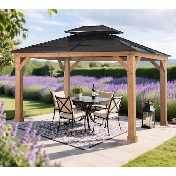⑦ aka_tombo_358❀です✩.*˚ Sunjoy 11 ft. x 13 ft. Cedar Frame Hard Top Gazebo