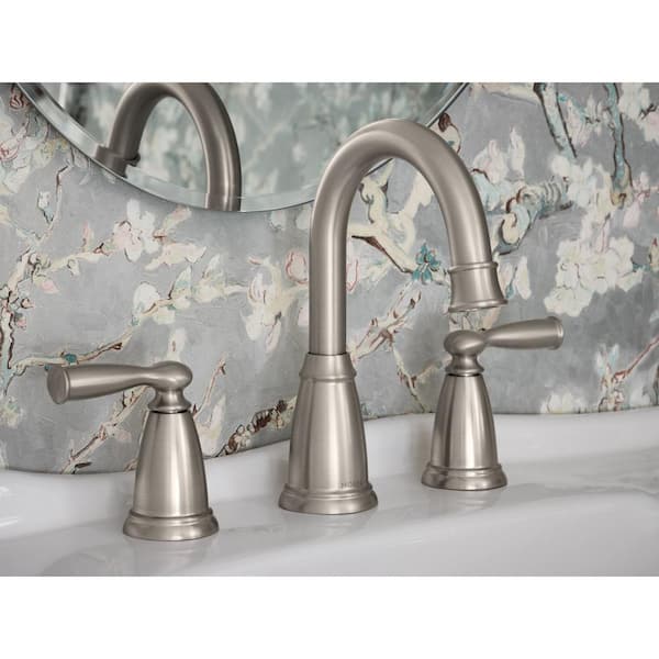 Banbury 8 in. Widespread 2-Handle High-Arc Bathroom Faucet in Spot Resist Brushed Nickel Banbury 8 in. Widespread 2-Handle High-Arc Bathroom Faucet in Spot Resist Brushed Nickel