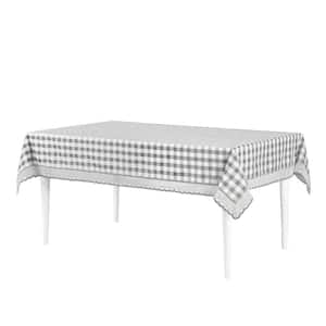Buffalo Check 60 in. W x 104 in. L Grey Checkered Polyester/Cotton Rectangular Tablecloth