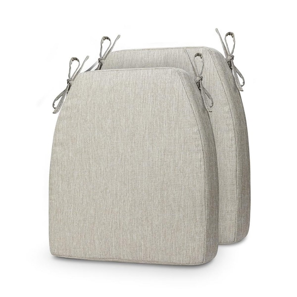 Unbranded Chair Cushions Trapezoid Replacement Outdoor Seat Cushion,Dining Chair Pads with Ties and Non-Slip Backing,Dark Beige