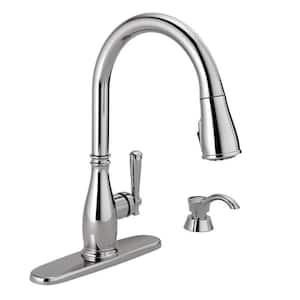 Charmaine Single-Handle Pull-Down Sprayer Kitchen Faucet with Soap Dispenser and Shield Spray Technology in Chrome