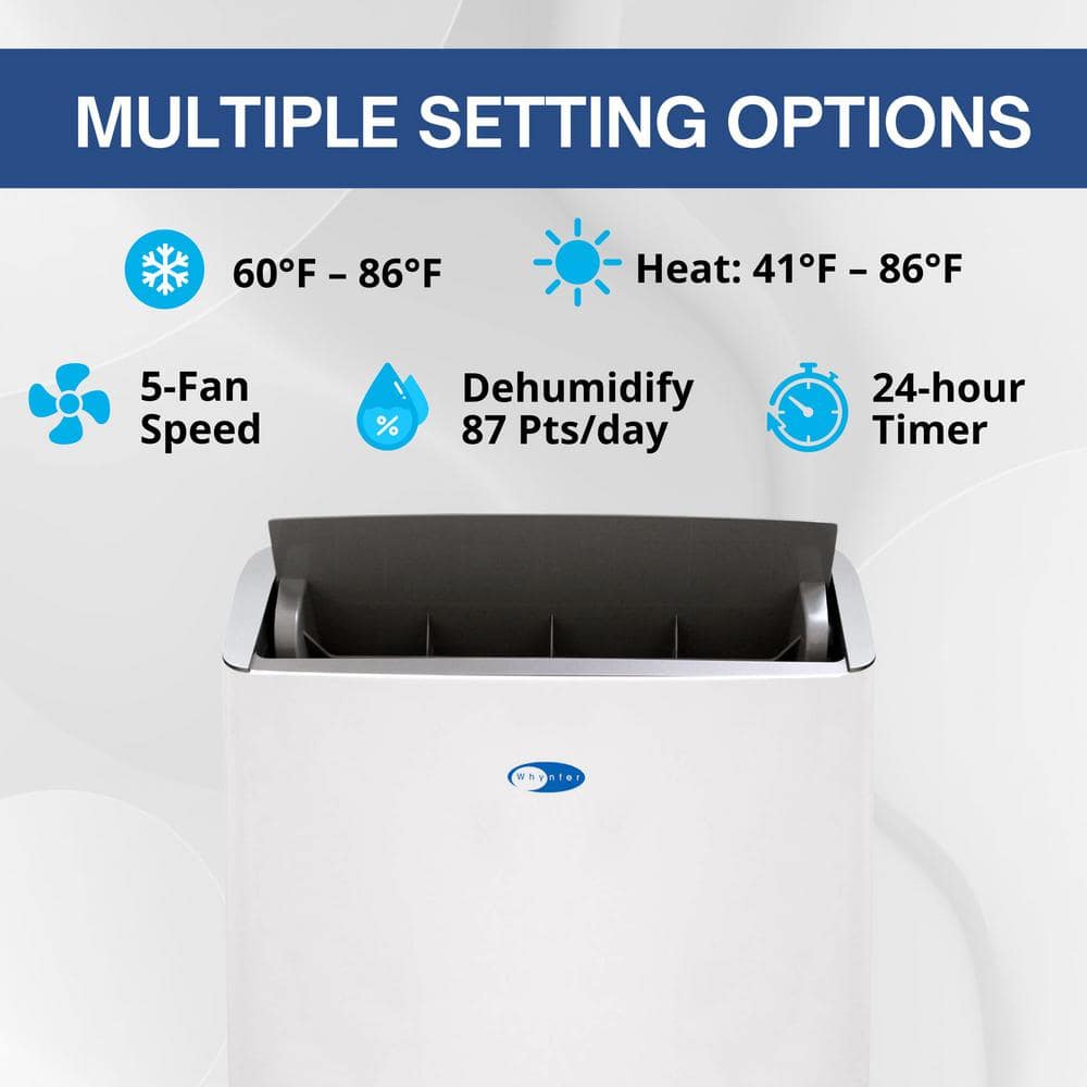 Whynter 14,000 BTU White Portable Air Conditioner with Heater