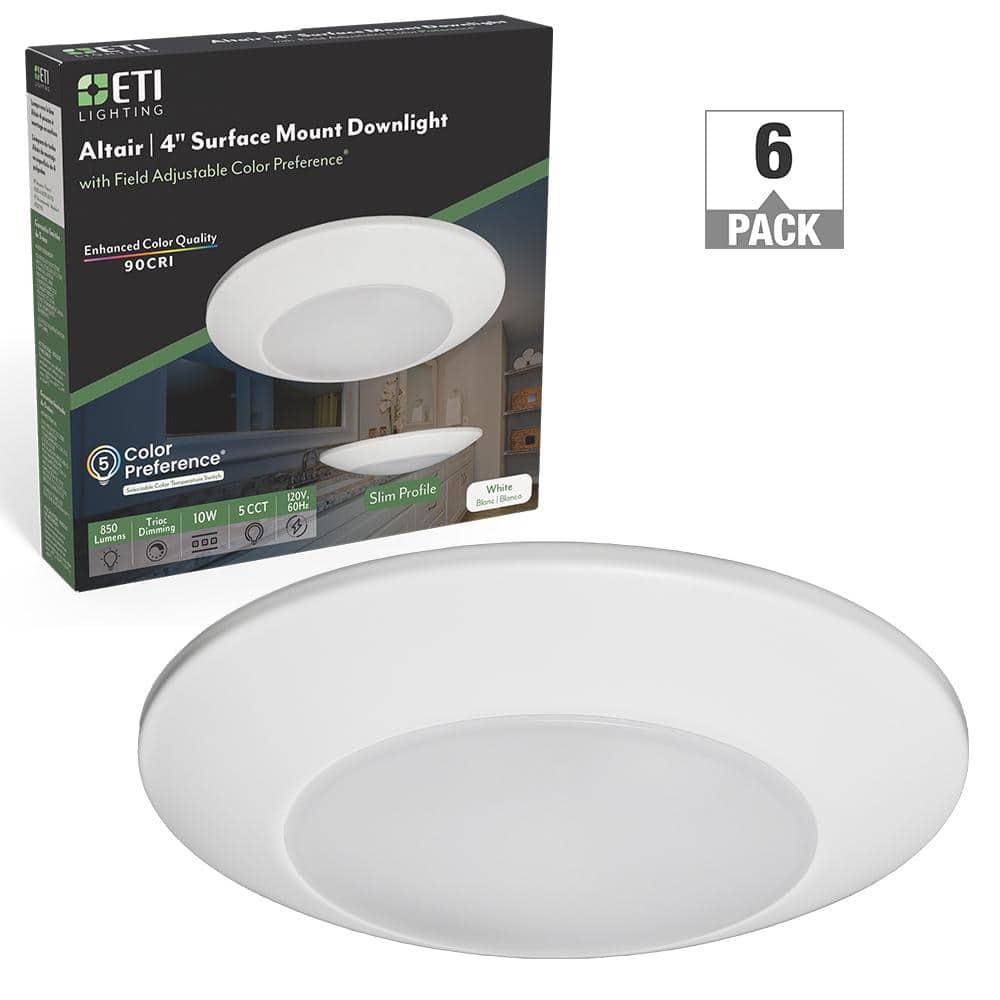 Altair 4 in. Surface Mount Downlight Integrated LED Recessed Trim Light 850 Lumens 10-Watts Adjustable CCT (6-Pack) price history on PriceWatchPro