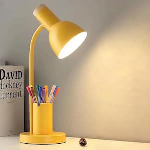 17.72 in. Yellow Contemporary Dimmable LED Desk Lamp with Gooseneck and Metal Shade