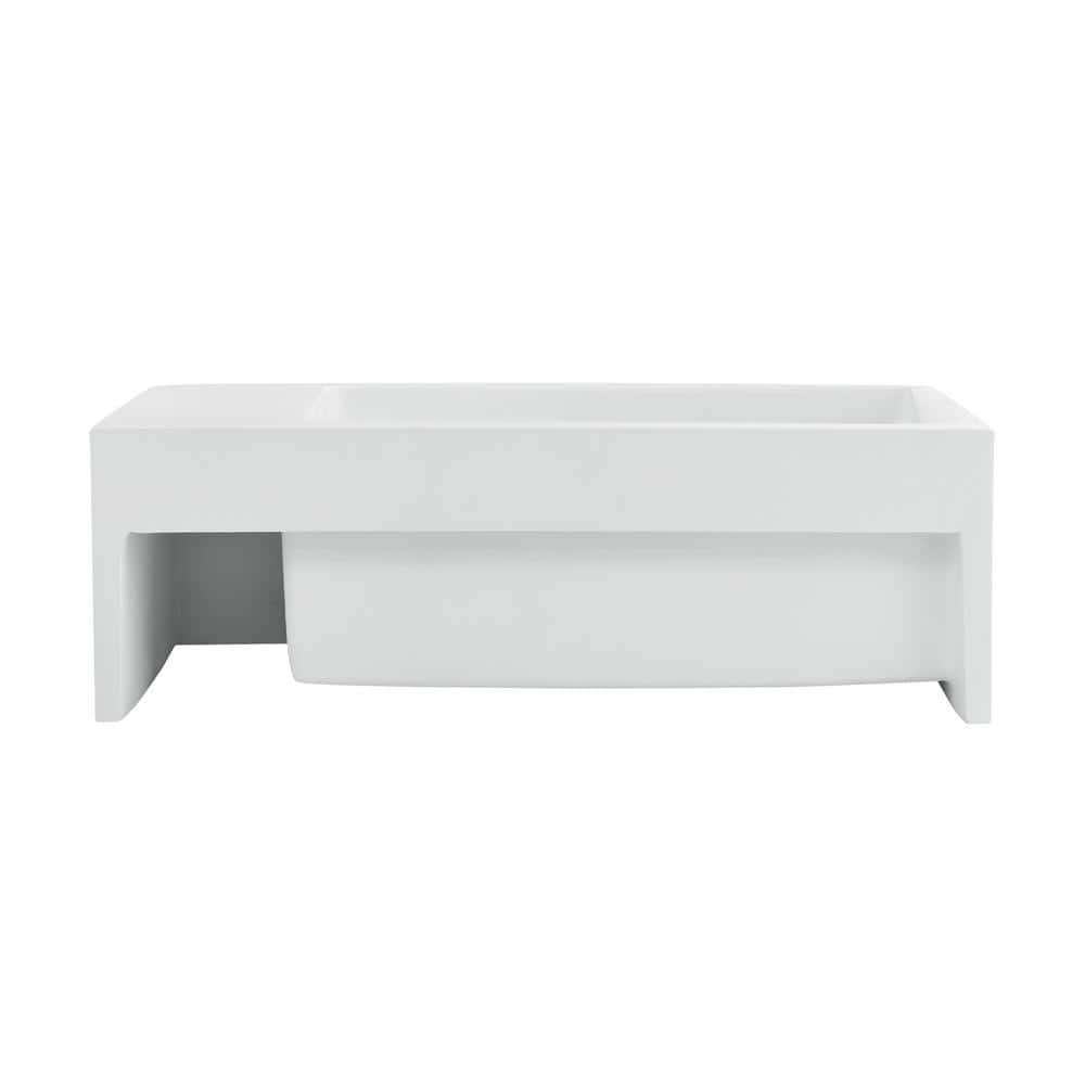 Delice 24" Matte White Ceramic Wall-Mount Bathroom Sink