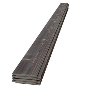 1 in. x 6 in. x 8 ft. Charred Wood Ash Gray Pine Shiplap Board (4-Pack)