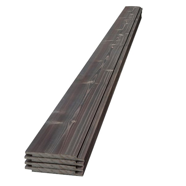 UFP-Edge 1 in. x 6 in. x 6 ft. Charred Wood Ash Gray Pine Shiplap Board (4-pack)