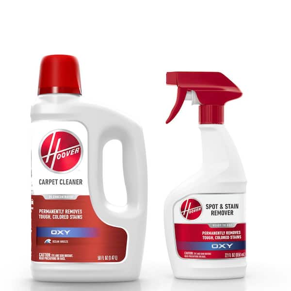 HOOVER 50 oz. Oxy Carpet Cleaner Solution and 22 oz. Oxy Stain Remover Carpet Cleaner Pretreatment Spray, Colored Stain Formula
