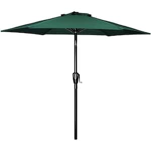 7.5 ft. Aluminum Outdoor Market Table Patio Umbrella with Hand Crank Lift in Green