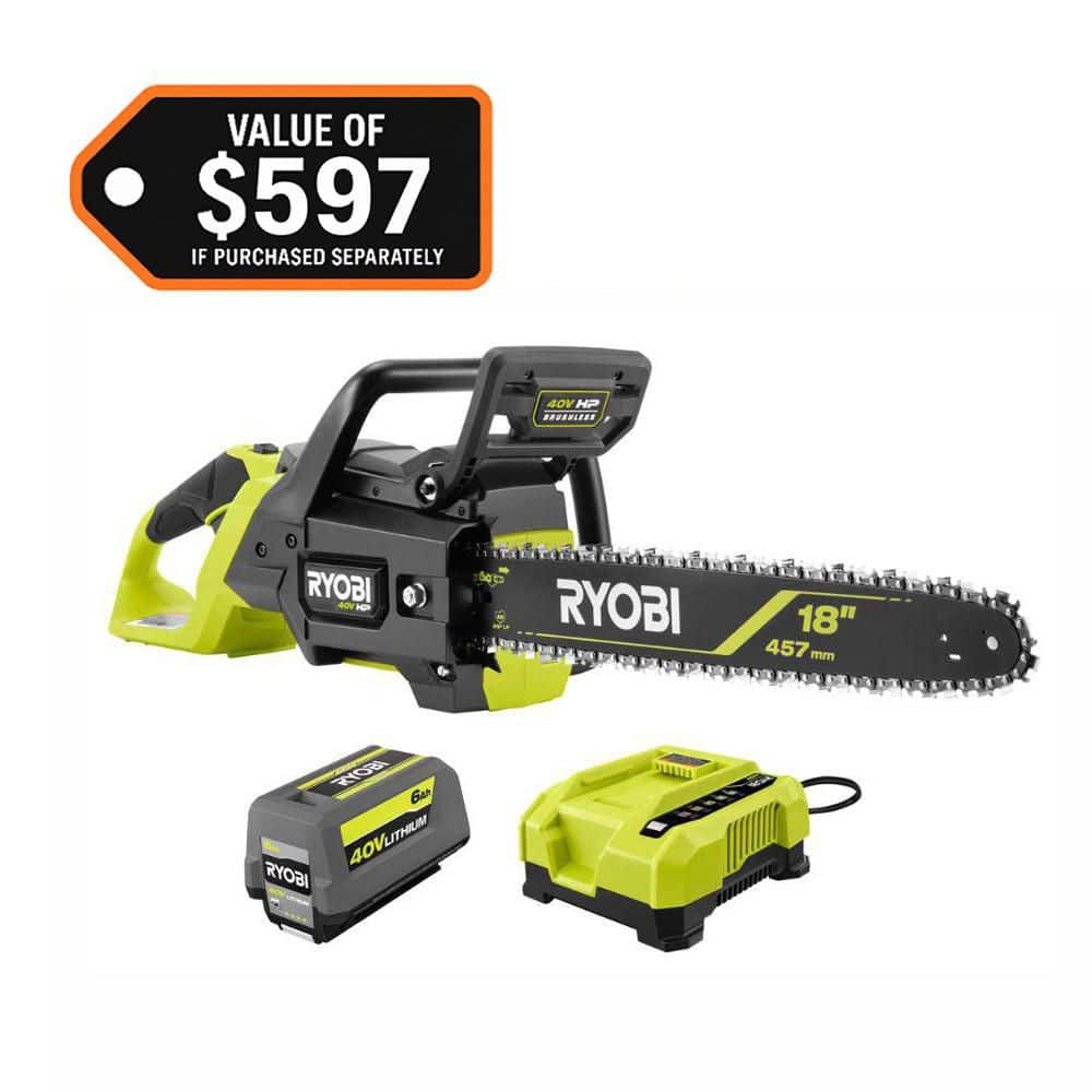 RYOBI 40V HP Brushless 18 in. Cordless Battery Powered Chainsaw