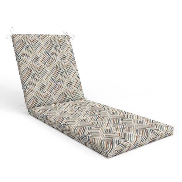 Geometric 23 in W x 3 in H Outdoor Piece Solid Back Chaise Lounge Cushion 1-Count in Estie Rattan