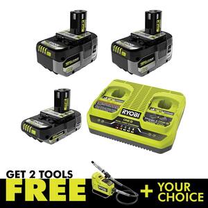 ONE+ 18V HIGH PERFORMANCE Kit w/ (2) 4.0 Ah Batteries, 2.0 Ah Battery, 2-Port Charger, & ONE+ HP Brushless Rotary Tool