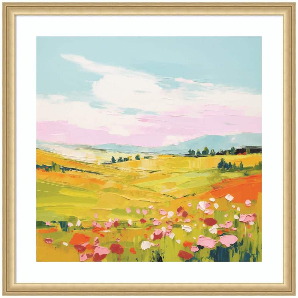 "Florence ""Colorful Meadow Landscape"" by The Creative Bunch Studio Landscape Framed Art Print 26 in. x 26 in." price history on PriceWatchPro
