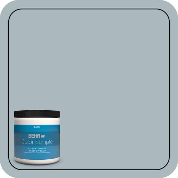 BEHR PREMIUM PLUS 8 oz. #740E-3 Prelude Satin Enamel Interior/Exterior Paint & Primer Color Sample