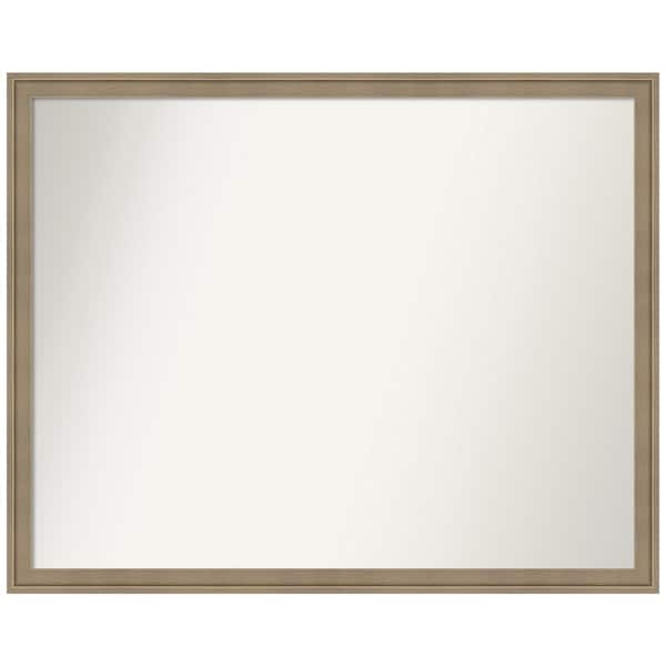 Amanti Art Florence Light Brown 29.75 in. x 23.75 in. Non-Beveled Casual Rectangle Framed Wall Mirror in Brown