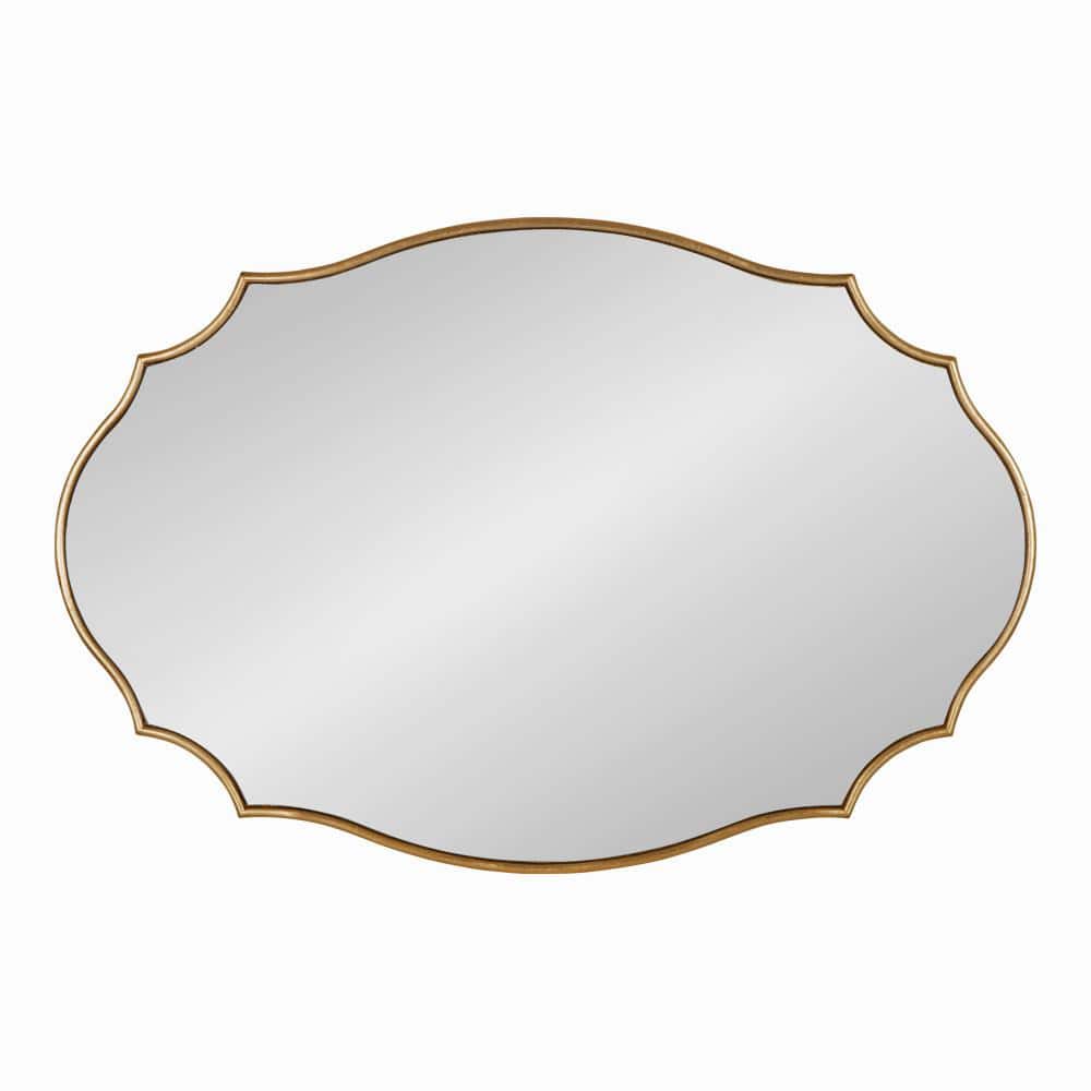Gold Scalloped Oval Full Length Wood Wall Mirror