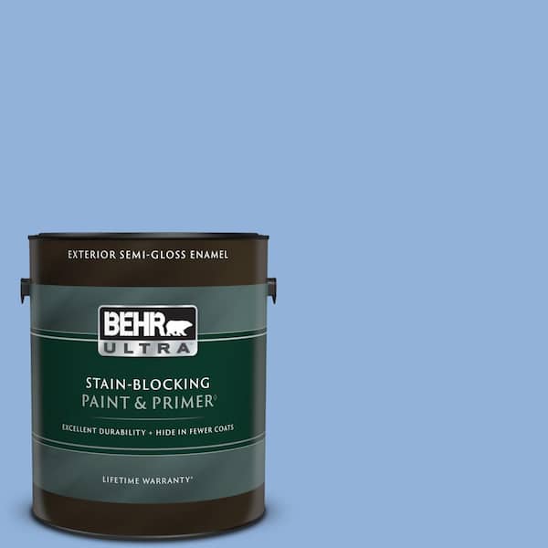 BEHR ULTRA 1 gal. #580B-5 Cornflower Blue Semi-Gloss Enamel Exterior Paint & Primer