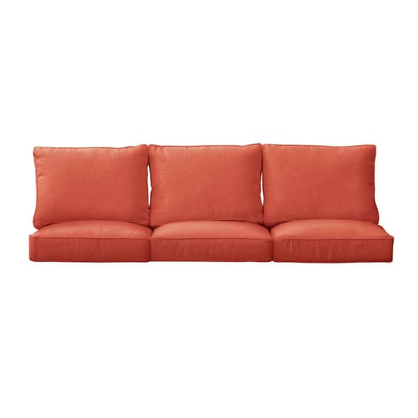22.5 in. x 22.5 in. Deep Seating Indoor/Outdoor Couch Cushion Set in Sunbrella Canvas Persimmon