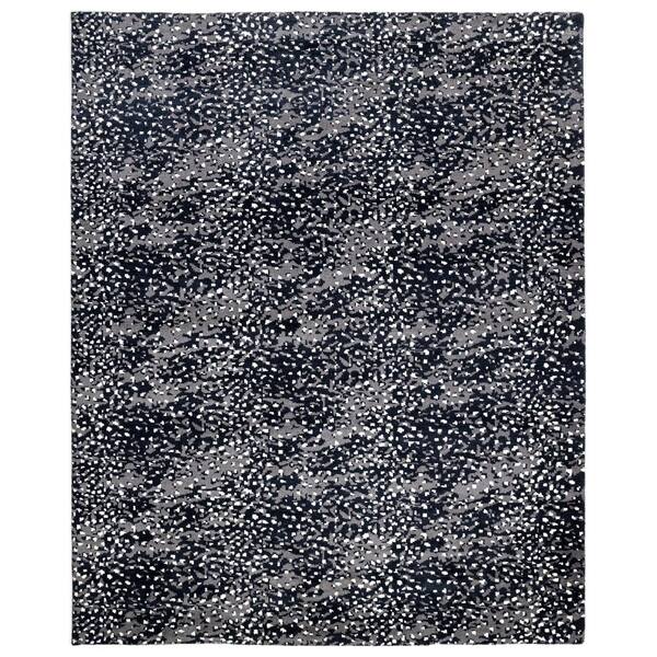 Modern-Contemporary Arash Black 9 X 12 Hand Knotted Wool Cotton Indoor Area Rug