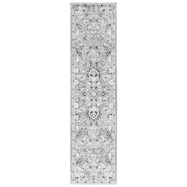 Parker 2 ft. x 8 ft. Gray/Black Persian Runner Rug