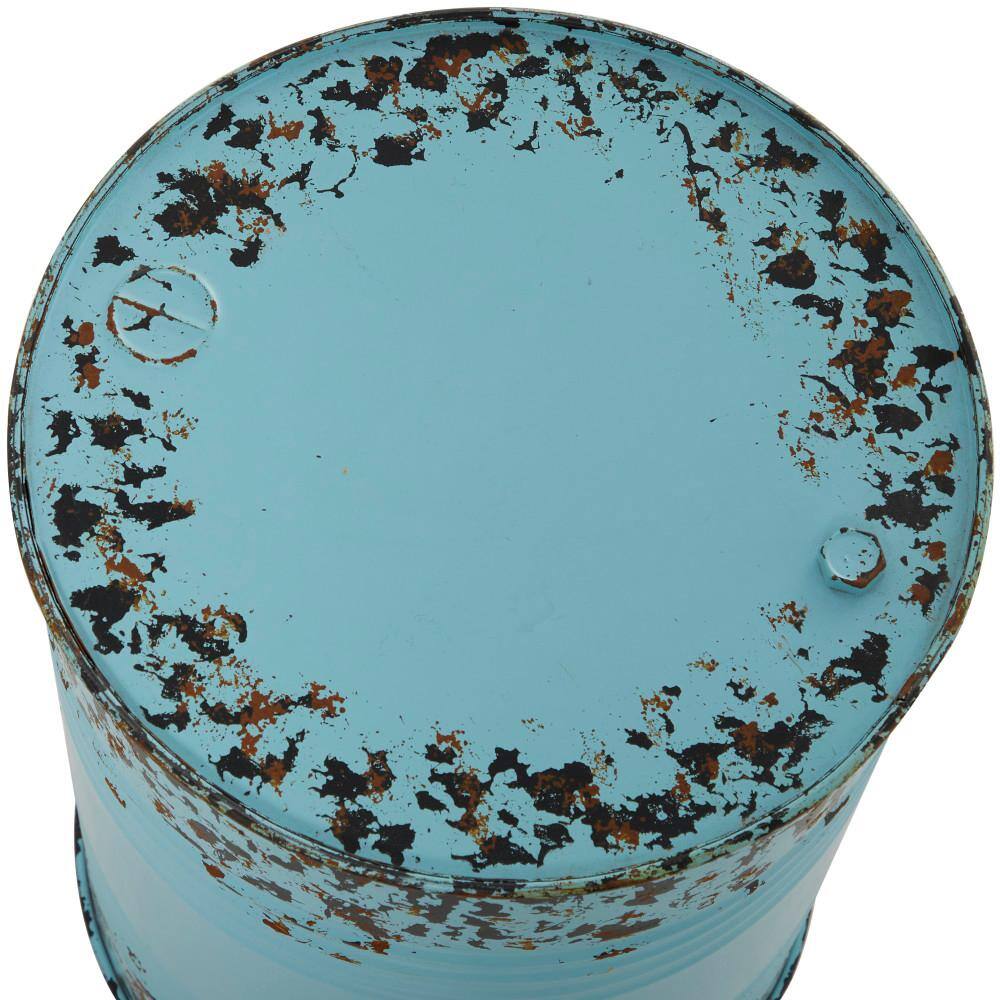 Multi Colored Metal Drum Nesting Accent Tables, Set of 3