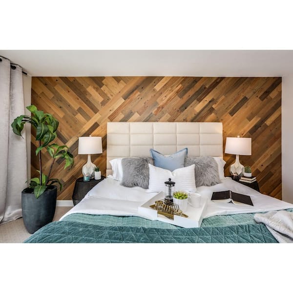 Timberchic 1/8 in. x 3 in. x 12-42 in. Peel and Stick Tan Wooden Decorative Wall Paneling (40 sq. ft./Box)