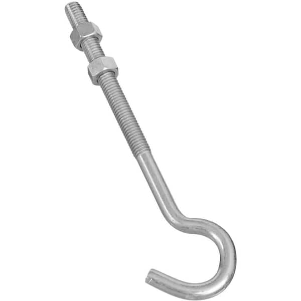 National Hardware 3/8 in. x 7 in. Zinc Plated Hook Bolt with Hex Nut