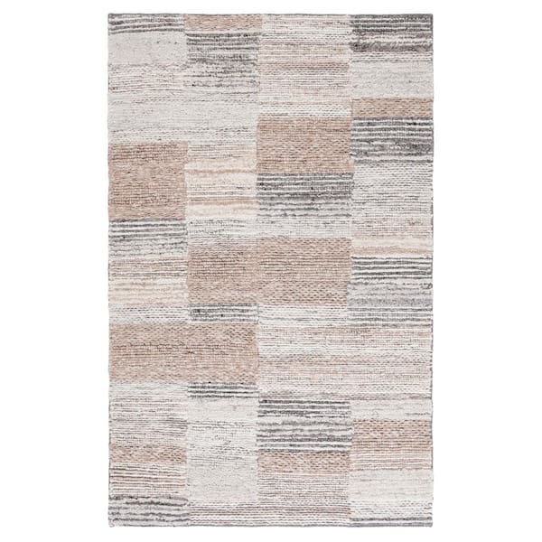 Casablanca 4 ft. x 6 ft. Natural/Ivory Geometric Striped Area Rug