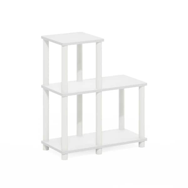 Furinno Turn-N-Tube 19.9 in Tall White Wood 3-Shelf Bookcase