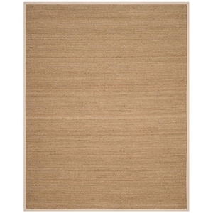 Natural Fiber Beige/Ivory 8 ft. x 10 ft. Border Area Rug