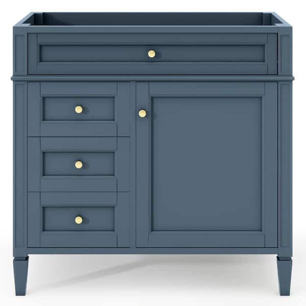 Unbranded 36 in. W x 18 in. D x 33 in. H Bath Vanity Cabinet without Top in Blue