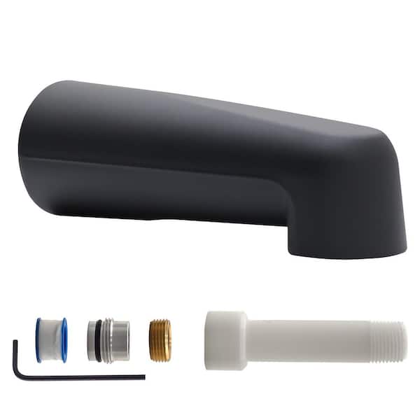 Universal Fit 7 in. Wall Mount Tub Spout, Zinc in Matte Black