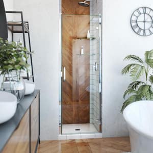 Alliance Swing 24 in. W x 72-5/8 in. H Semi-Frameless Swing Shower Door in Chrome and Clear Glass