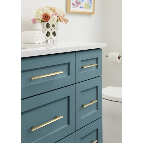 Caliber 3-3/4 in. (96mm) Modern Golden Champagne Bar Cabinet Pull