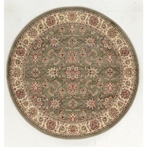 Como Sage 5 ft. Round Traditional Oriental Floral Area Rug