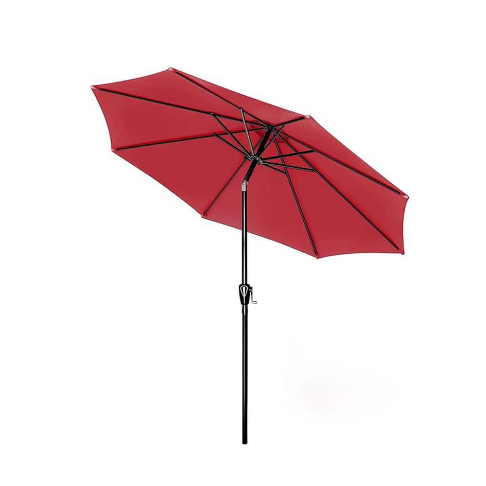 10 ft. Outdoor Market Patio Umbrella in Red with 8 Sturdy Ribs, Tilt/Crank 