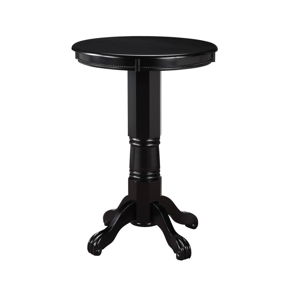 Florence Black Round Wood Bar Height Pub Table